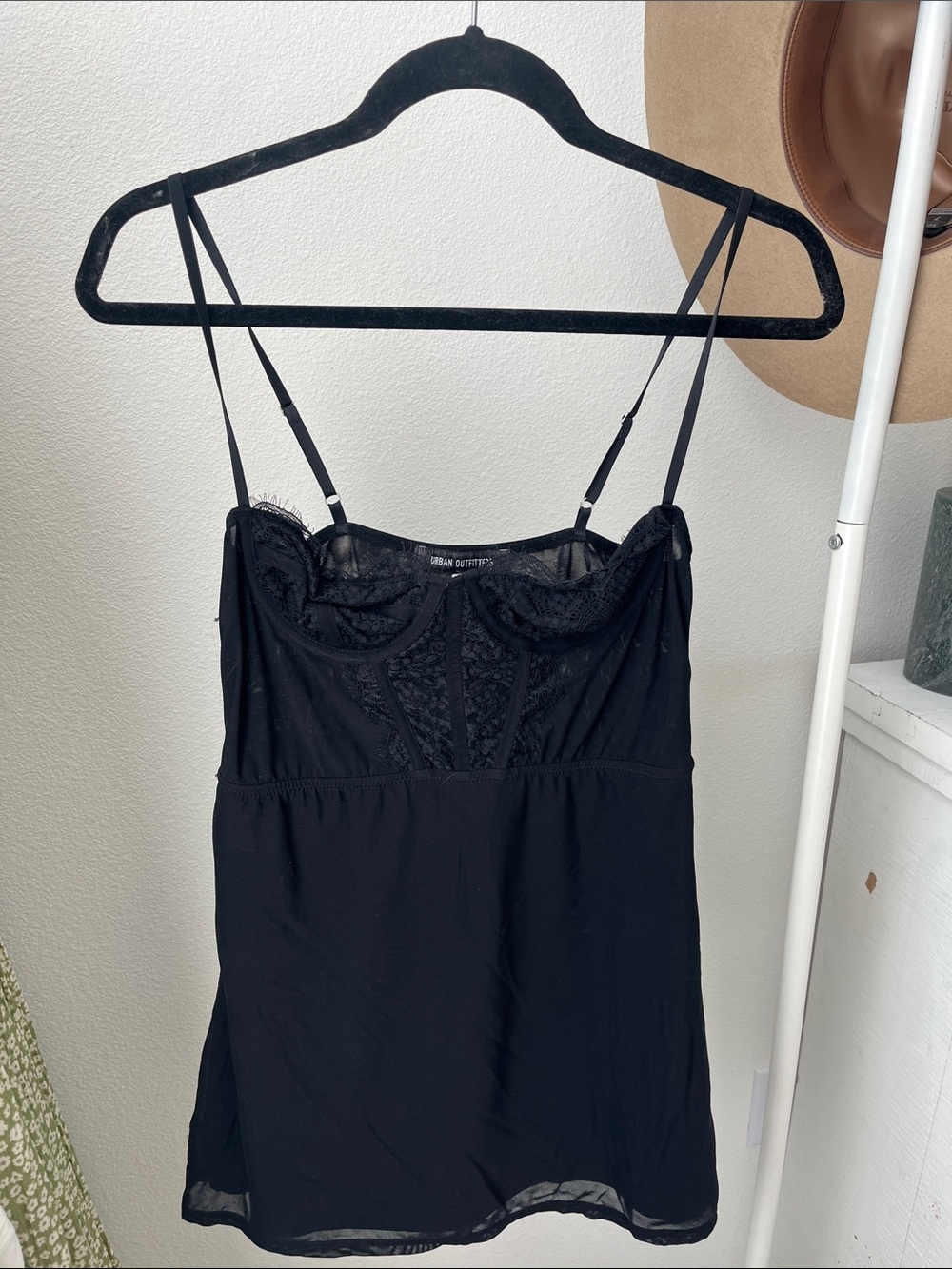 Urban Outfitters Black Lace Bustier Slip